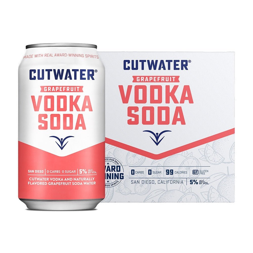 Cutwater Grapefruit Vodka Soda Cocktail 4pk - Whiskey Mix