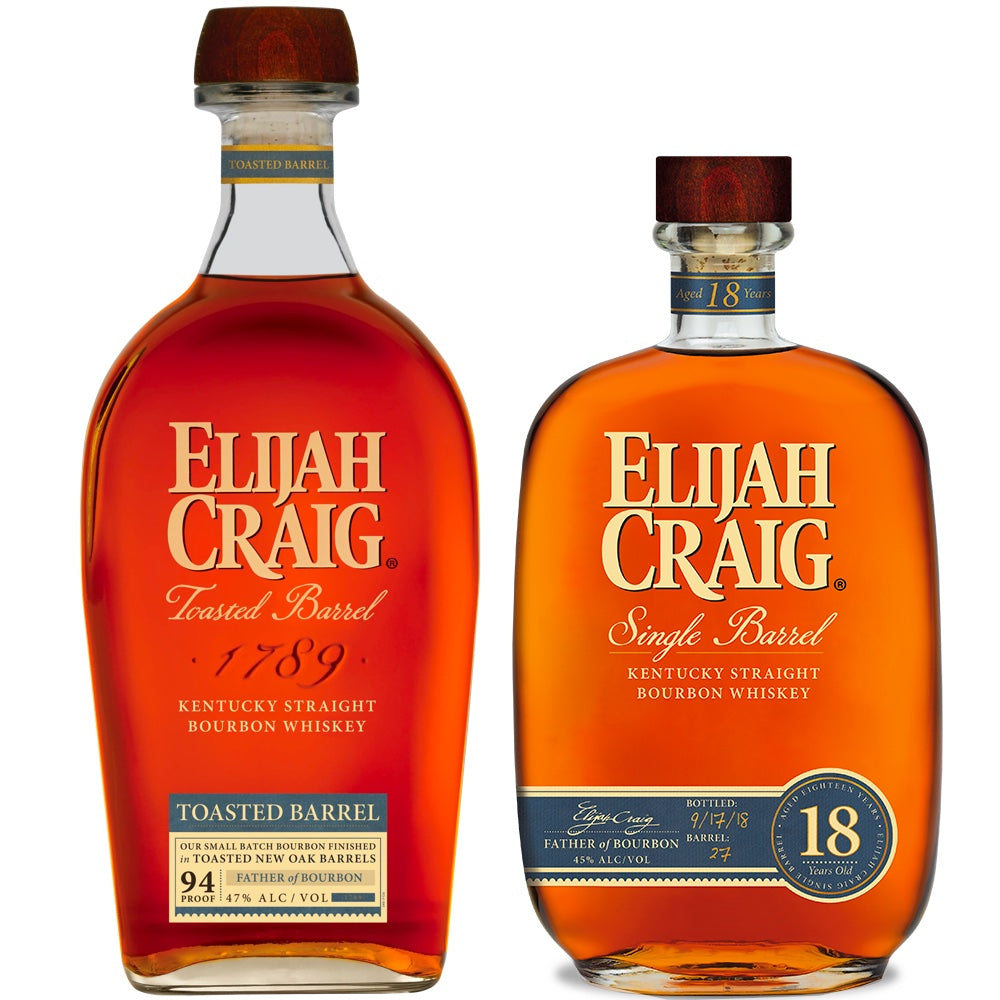 Elijah Craig Toasted Barrel and 18 Year Kentucky Bourbon Whiskey Bundle